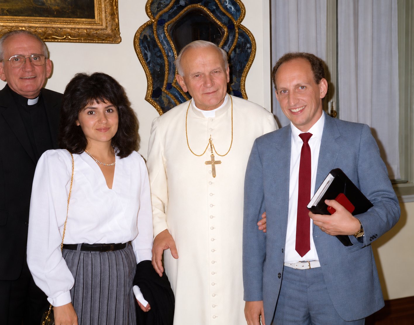 Anna i Mario Cappello ze świętym Janem Pawłem II